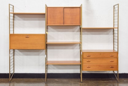 3 Bay Mid Century Wall Unit / System by Ladderax
