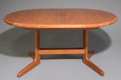 Danish Modern Oval Table with Pop Up Leaf