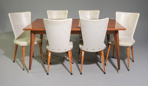 French Modern / Art Deco Table & 6 Chairs