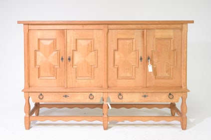 Danish Oak Four Door Tall Sideboard