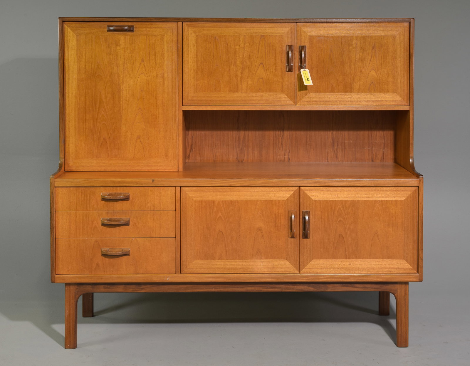 Mid Century Cocktail Cabinet G-Plan - "Sierra": This Danish Modern Style tall cocktail sideboard is British and made by Mid Century Modern Furniture Maker G Plan ( Gplan ) and is part of their Sierra Range - 57 in tall x 63 x 18