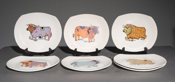 7 Assorted "Beefeater" English Ironstone Plates