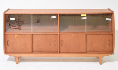 Mid Century Modern Long Low Sliding Door Cabinet