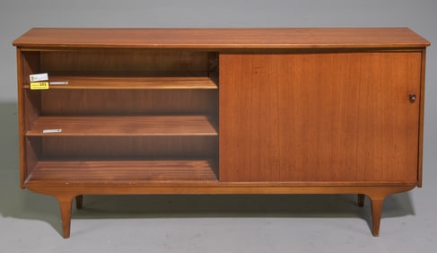Mid Century Modern Long Low Sliding Door Cabinet
