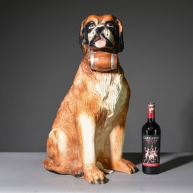 Large Saint Bernard Dog Figure