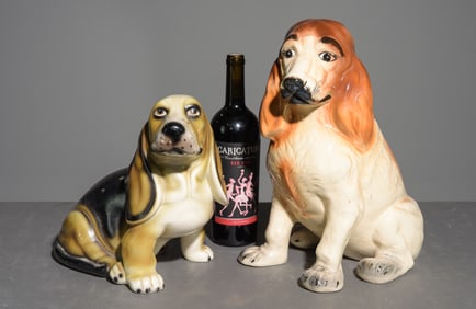 Cocker Spaniel & Basset Hound Porcelain Dogs