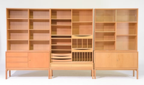 3 Danish Modern Wall Units / Bookshelves