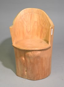 Scandinavian Pine Bucket Chair with Storage