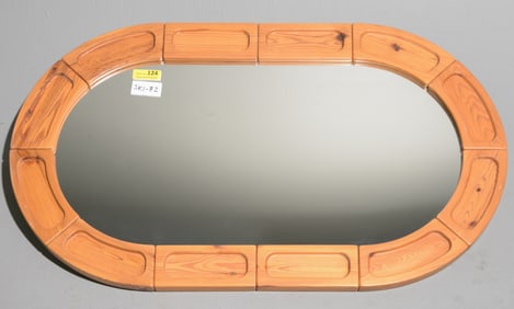 Scandinavian Pine Framed Oval Mirror #1