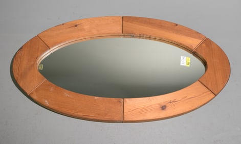 Scandinavian Pine Framed Oval Mirror #2