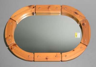 Scandinavian Pine Framed Oval Mirror #3