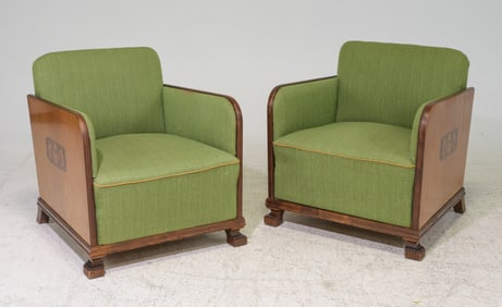 Pair Of Scandinavian Art Deco Style Arm Chairs