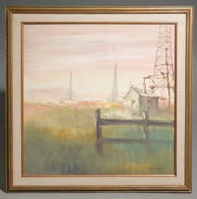 Gold Framed Oil On Canvas - Oil Field