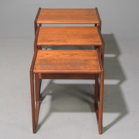 Mid Century Modern Quadrille Nest of 3 Tables