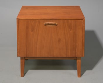 Mid Century Modern Small Drop Front Record Cabinet