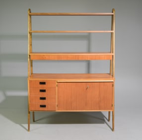Swedish Mid Century Modern Secretary Bookshelf