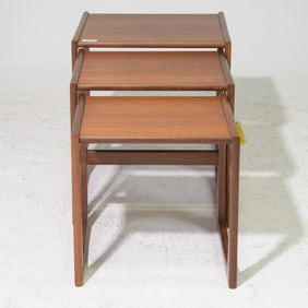 Mid Century Modern Quadrille Nest of 3 Tables #1