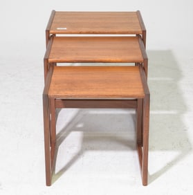 Mid Century Modern Quadrille Nest of 3 Tables #2