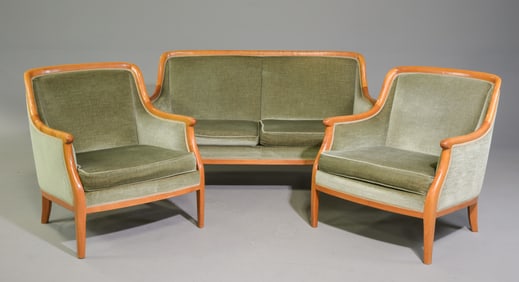 3pc Danish Modern Sofa Set - Sofa & 2 Chairs