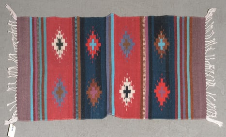 Hand Knotted Chimayo Style Rug - 4'7 X 2'2