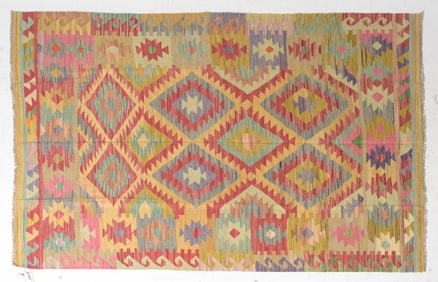 Hand Knotted Kilim Rug - 6'9 x 5'