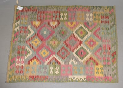 Hand Knotted Kilim Rug - 6'5 x 5'
