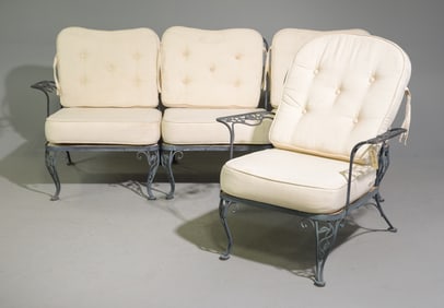 Iron Three Seater Patio / Garden Sofa & Arm Chair