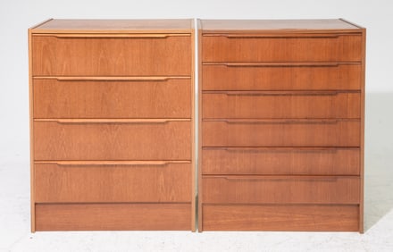 Mid Century Modern Four Drawer Chest & Six Drawer Chest