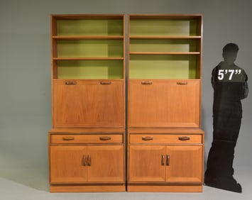 2 Mid Century G-Plan Bookcases / Wall Units