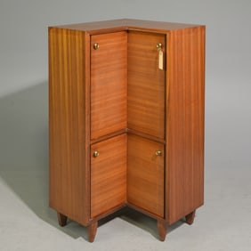 Mid Century Modern Revolving Corner Cabinet