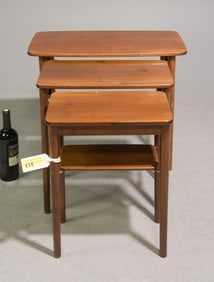 Danish Mid Century Modern Nest of 3 Tables