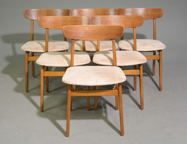 Danish Modern Set of 6 Dining Chairs