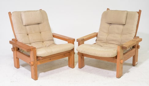 Swedish Pine Pair of Arm Chairs