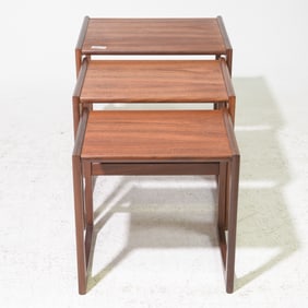 Mid Century Modern Quadrille Nest of 3 Tables #1