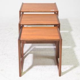 Mid Century Modern Quadrille Nest of 3 Tables #2