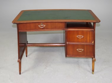Mid Century Modern Leather Top Desk