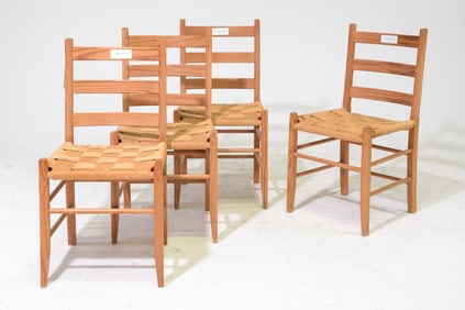 Danish Pine Set of Four Dining Chairs