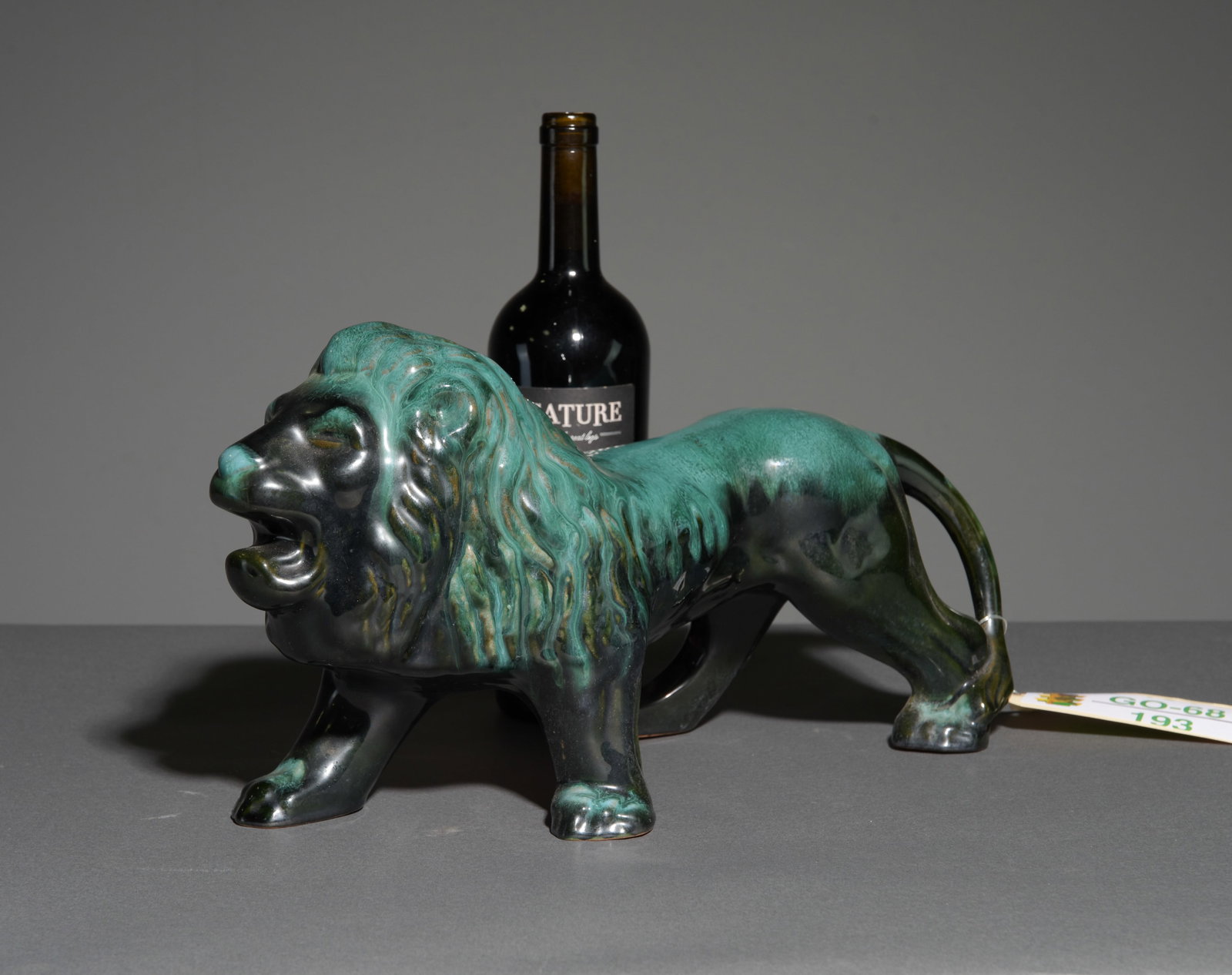 Blue Mountain Pottery Lion Figure: Blue Mountain Pottery Lion Figure - 8 in tall x 16 x 7