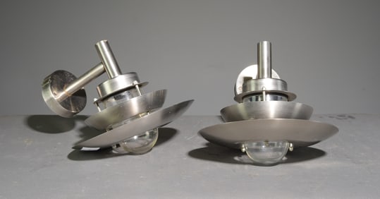 2 Danish Saucer Wall Sconces