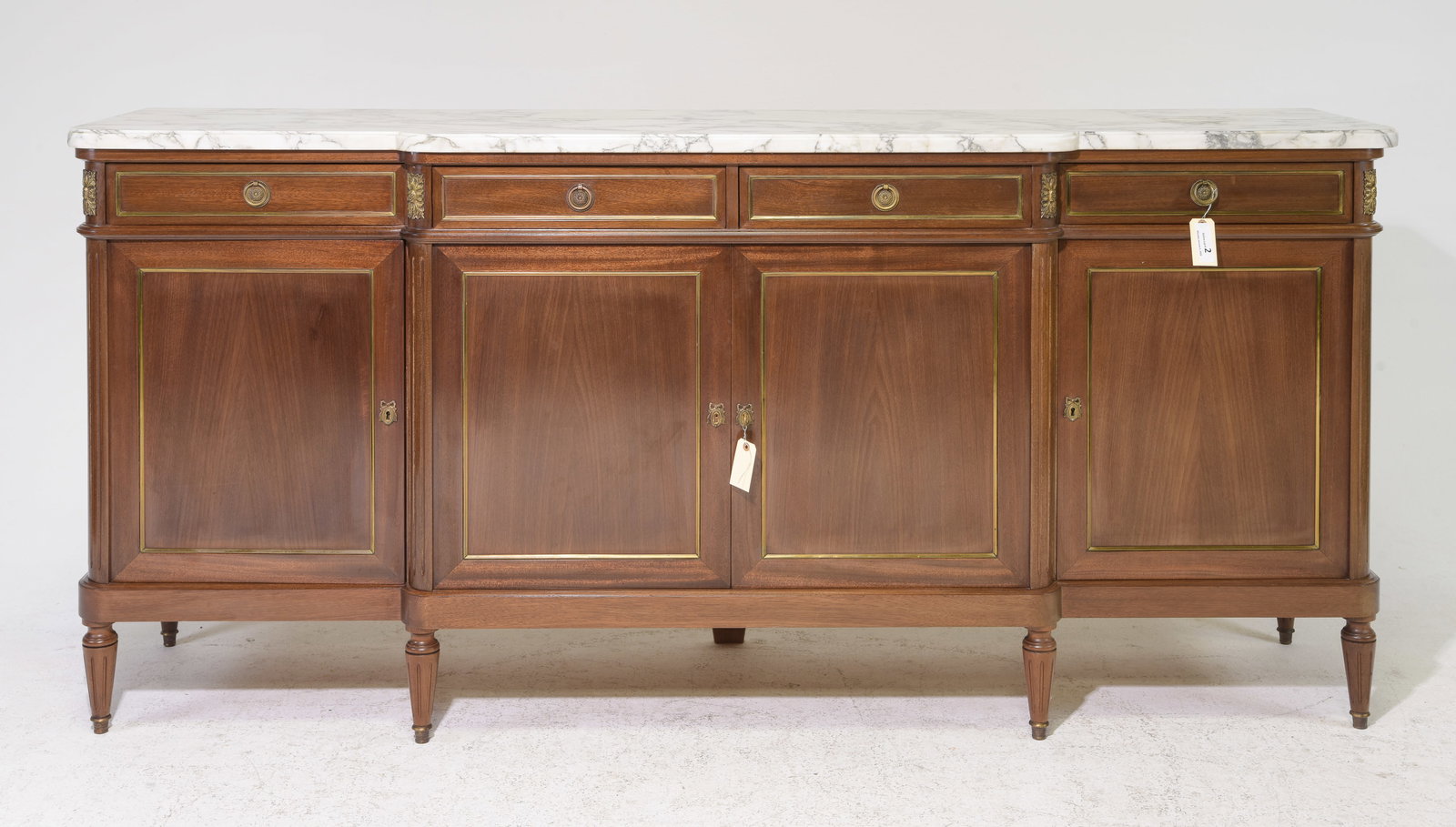Louis XVI Style White Marble Top Sideboard (1 of 8)
