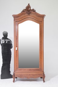 Louis XV Style Walnut Mirror Door Robe
