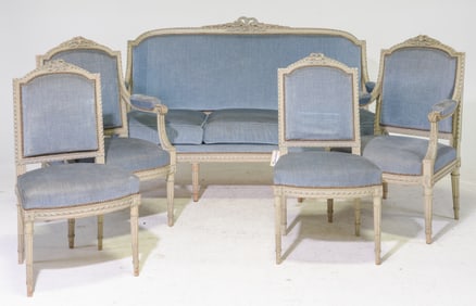 Louis XVI Style Salon Suite - Sofa, Arm Chairs, Etc.