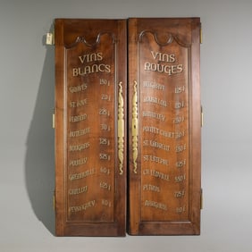 French Wine Menu Painted Cupboard Doors