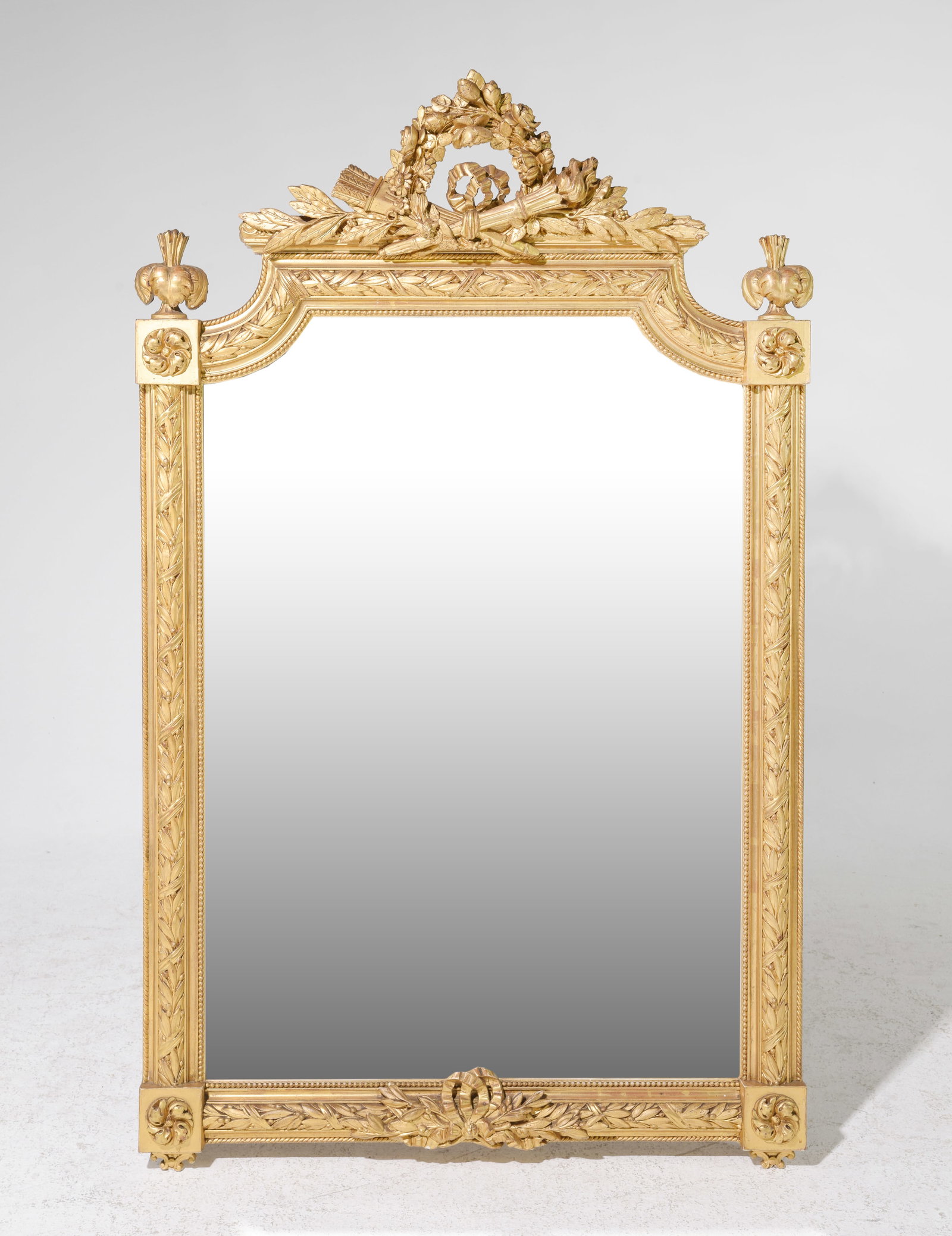 Louis XVI Style Gold Gilt Framed Mirror (1 of 5)