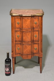 Louis XVI Style Three Drawer Chest with Gallery