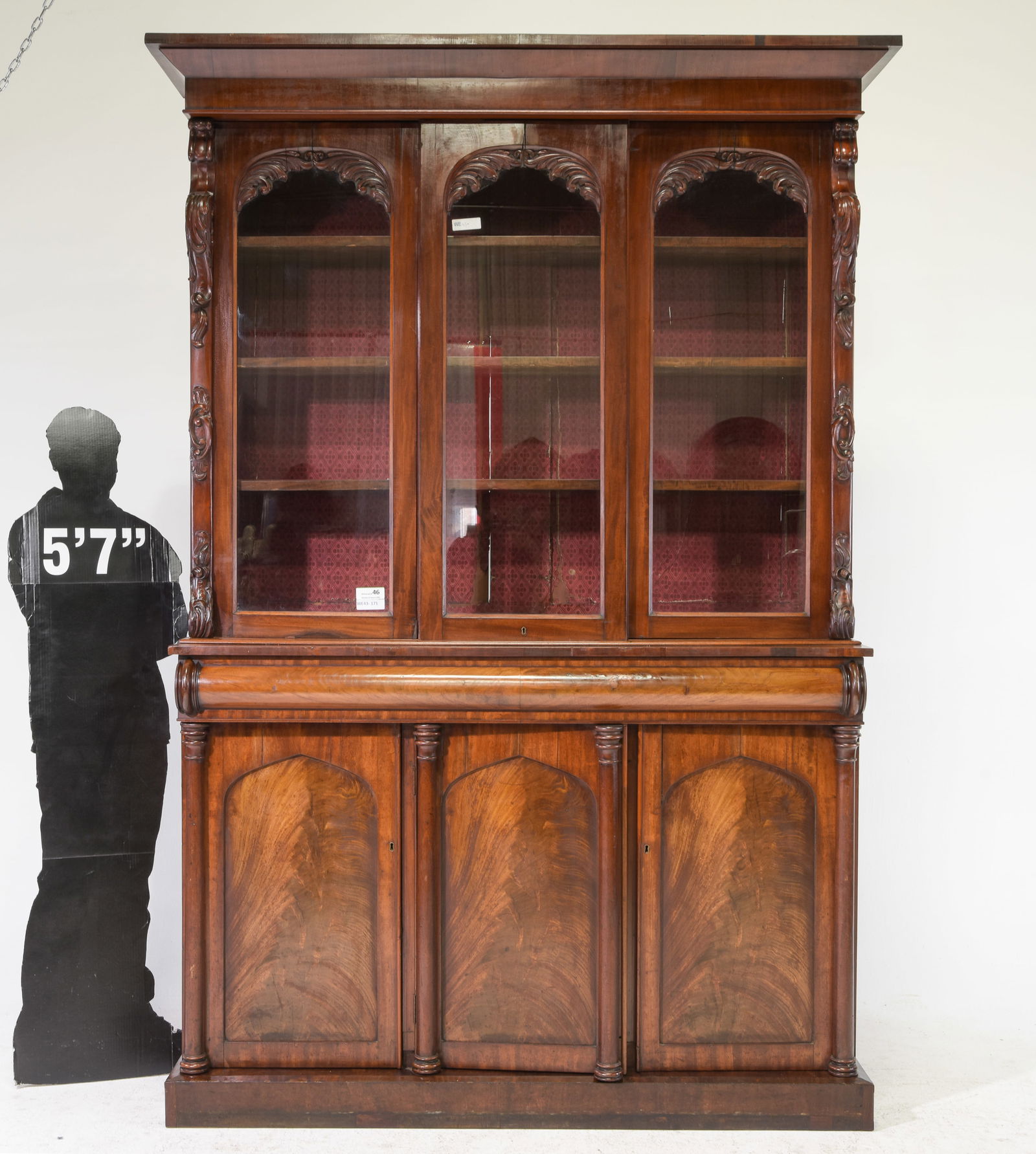 Victorian Mahogany Large Sliding Door Bookcase c.1890's (1 of 9)