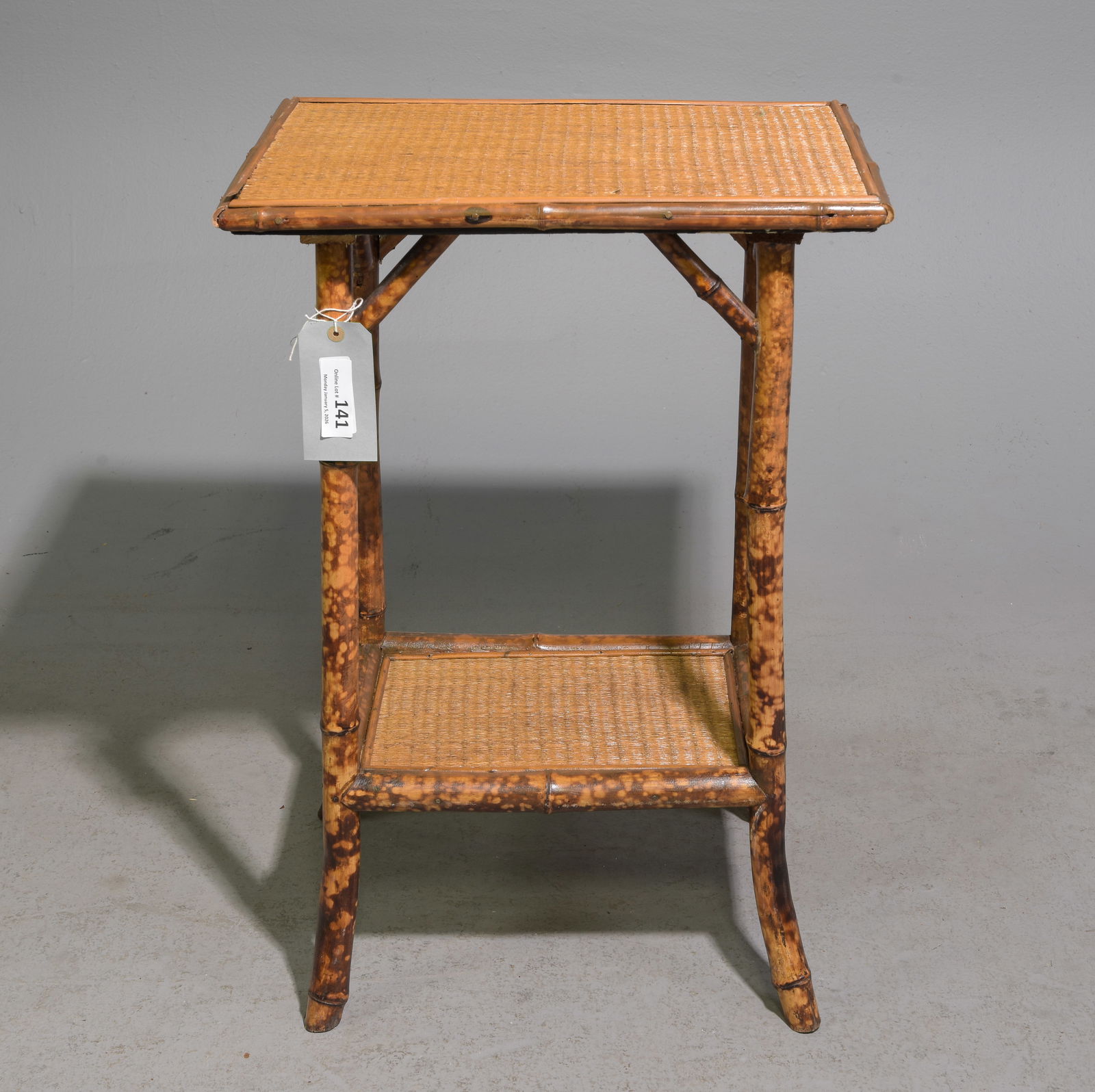 Bamboo & Rattan Two Tier Side / Occasional Table (1 of 4)