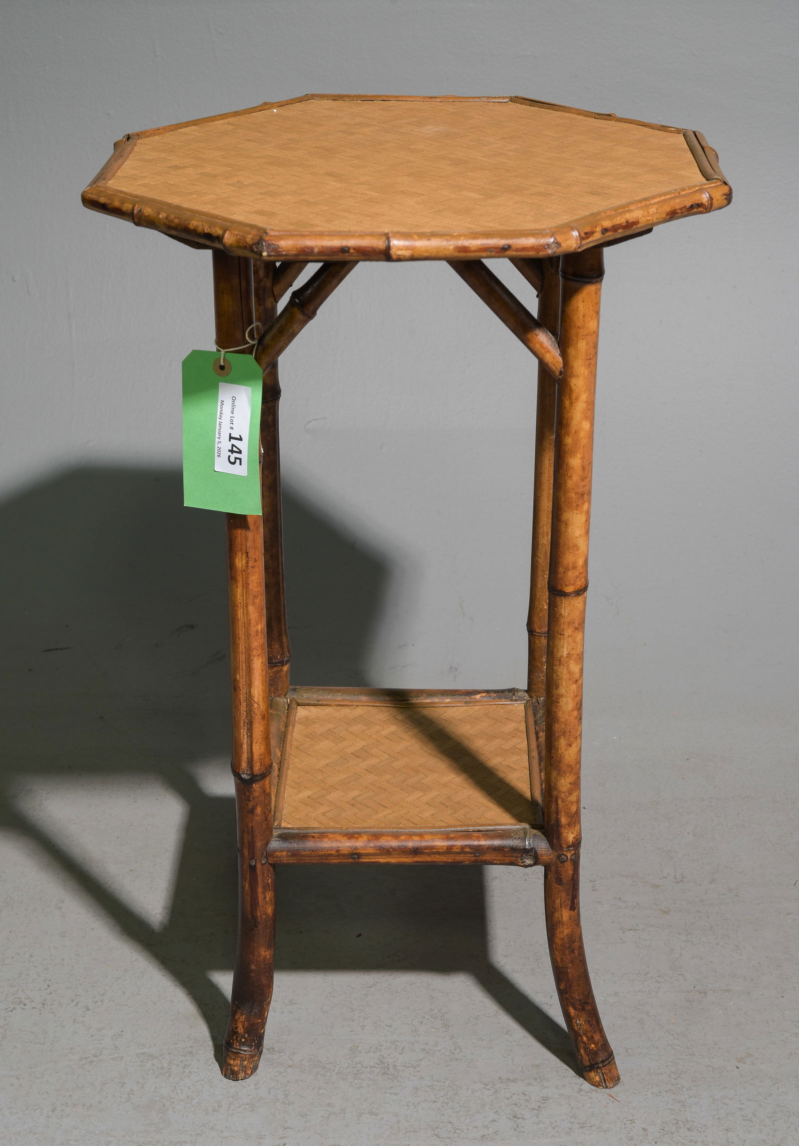 Bamboo & Rattan Octagonal Side Table #1 (1 of 4)