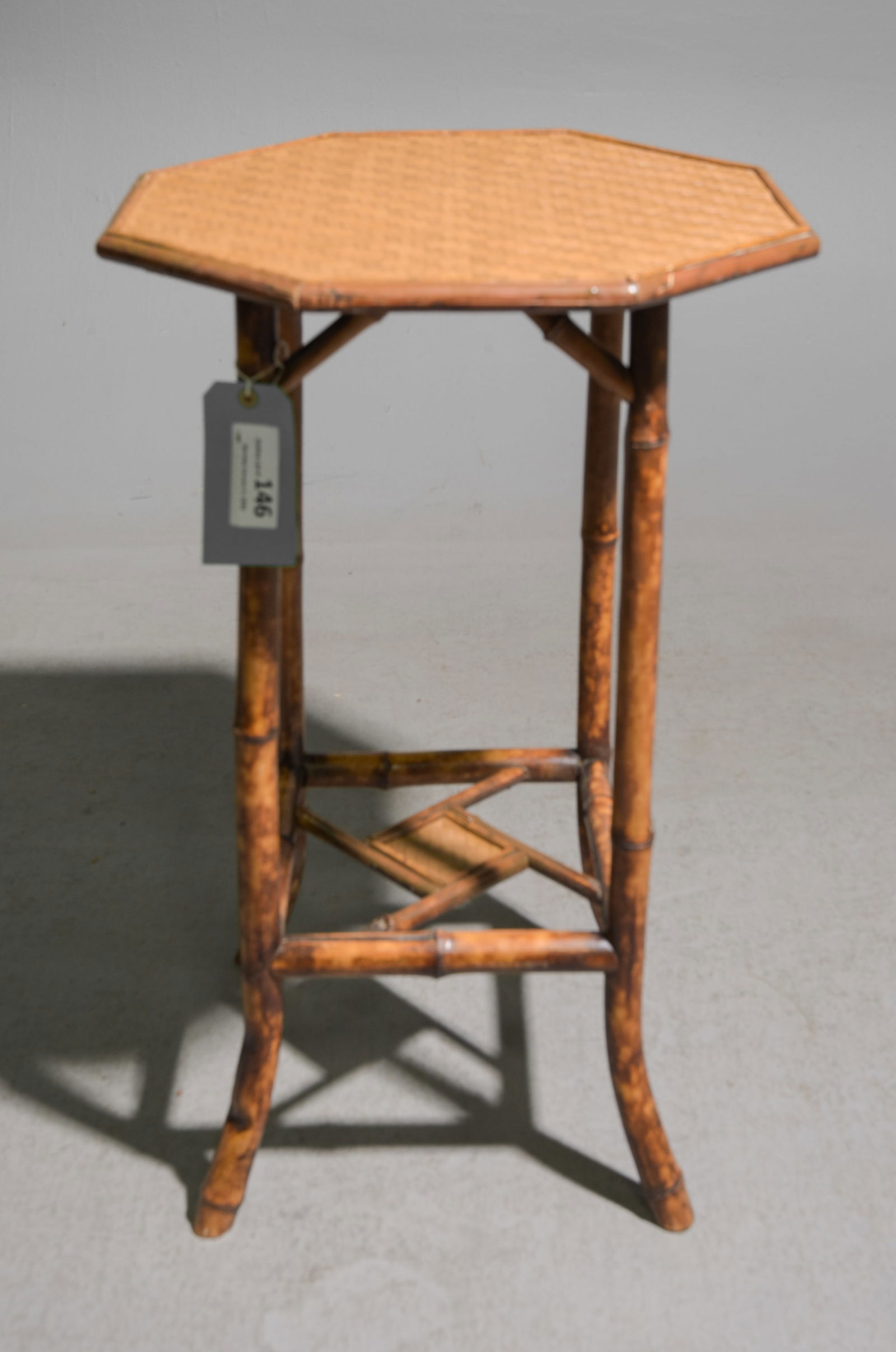 Bamboo & Rattan Octagonal Side Table #2 (1 of 3)