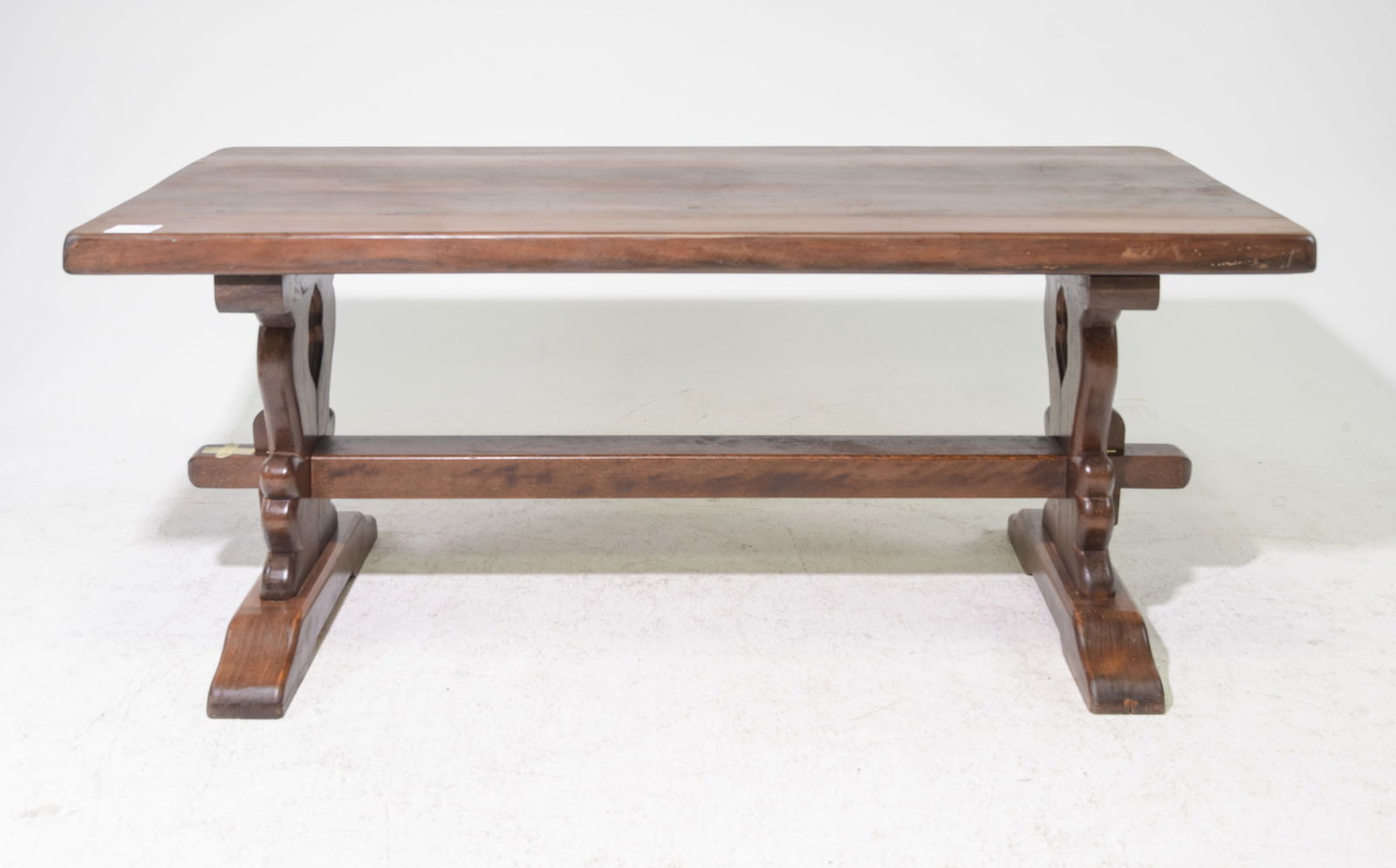 French Solid Oak Trestle Base Monastery Table (1 of 4)